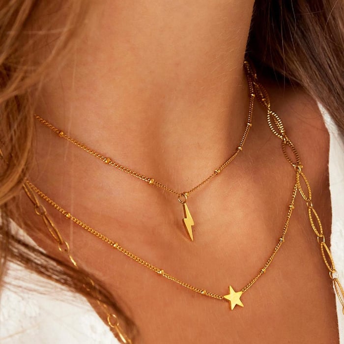 Stainless steel necklace star h5Picture3